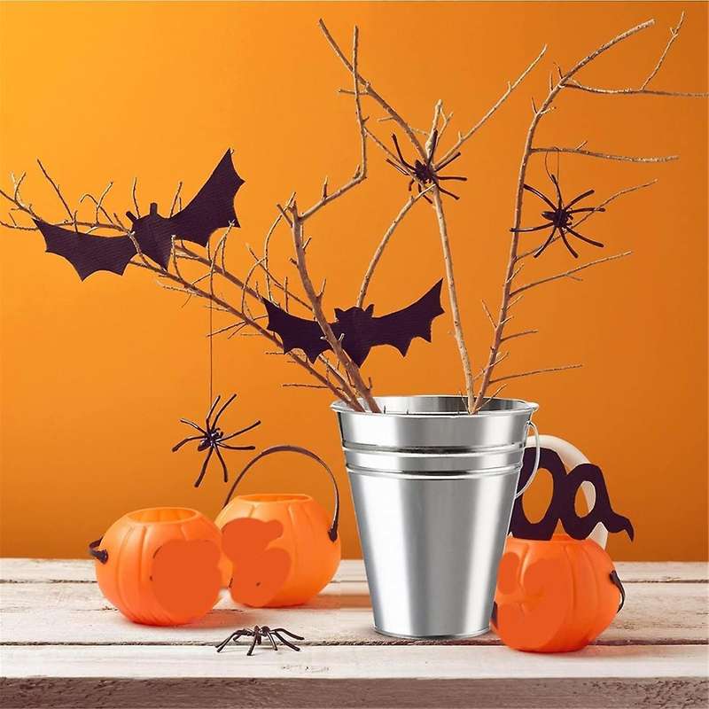 12 Pack Metal Buckets with Handle,Basket Bucket for Kids, Kids Party Supplies,Crafts for Candy Bars