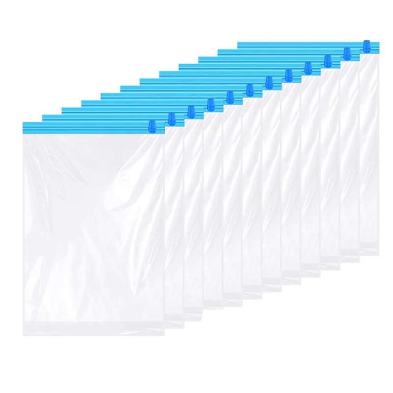 12 Pack Reusable Roll Up Compression Bags,40x60cm Medium Vacuum Storage Bags for Travel,saving Stora