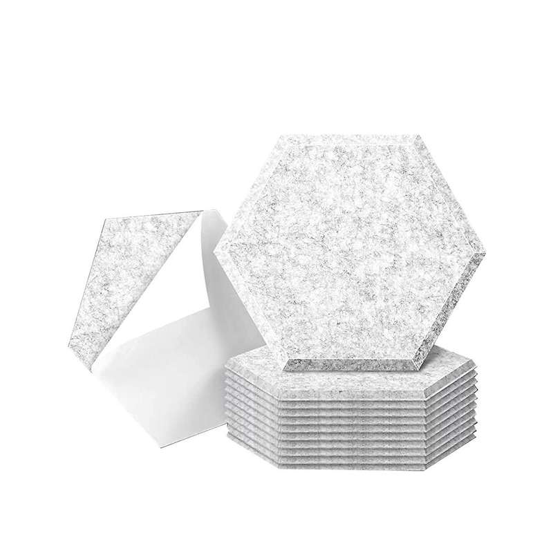12 Pack Self Adhesive Acoustic Panels, 14 X 12 X 0.4inch Soundproof Panels, Hexagon Sound Absorbing