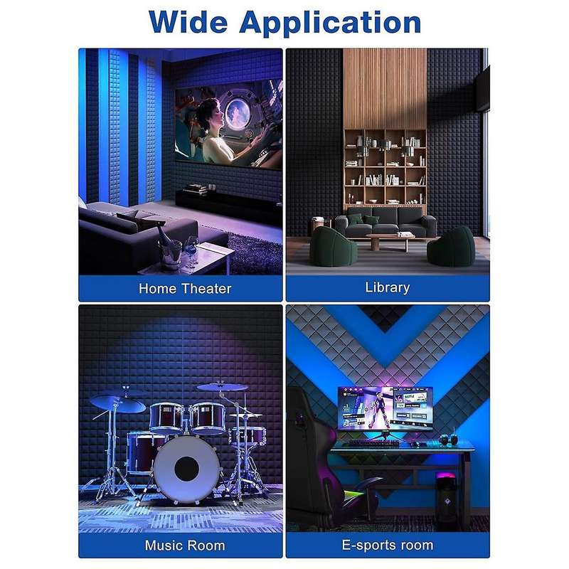 12 Pack Sound Proof Foam Panels with Self-adhesive, 12 X 12 X 2 Inches Acoustic Panels,soundproof Wa