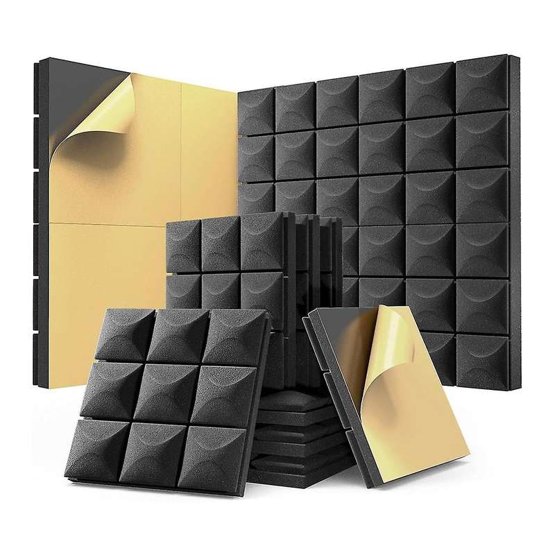 12 Pack Sound Proof Foam Panels with Self-adhesive, 12 X 12 X 2 Inches Acoustic Panels,soundproof Wa