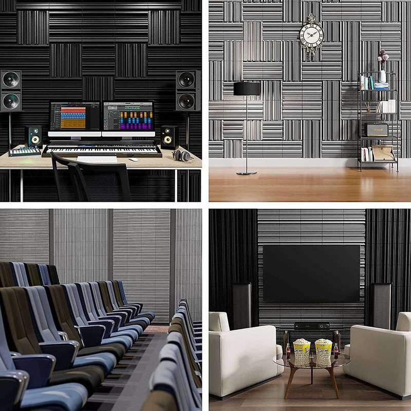 12 Pack Self-Adhesive Sound Proof Foam Panels,12 x 12 x 2 Inches Acoustic Foam,for Wall,Home,Studio