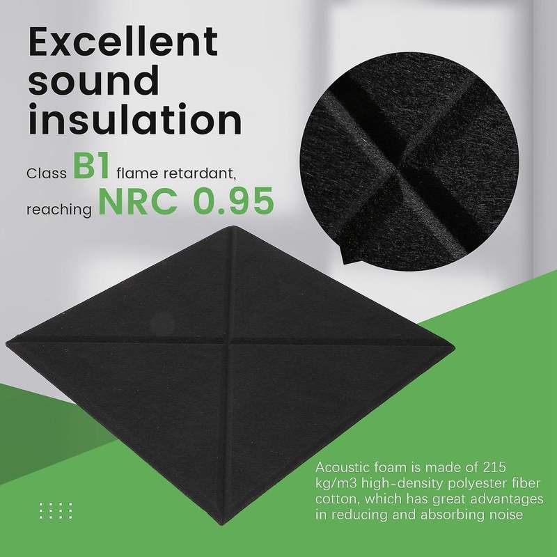 12 Pack Self Adhesive Acoustic Panels,acoustic Foam Panels,acoustic Wall Insulation Panels,fire Res