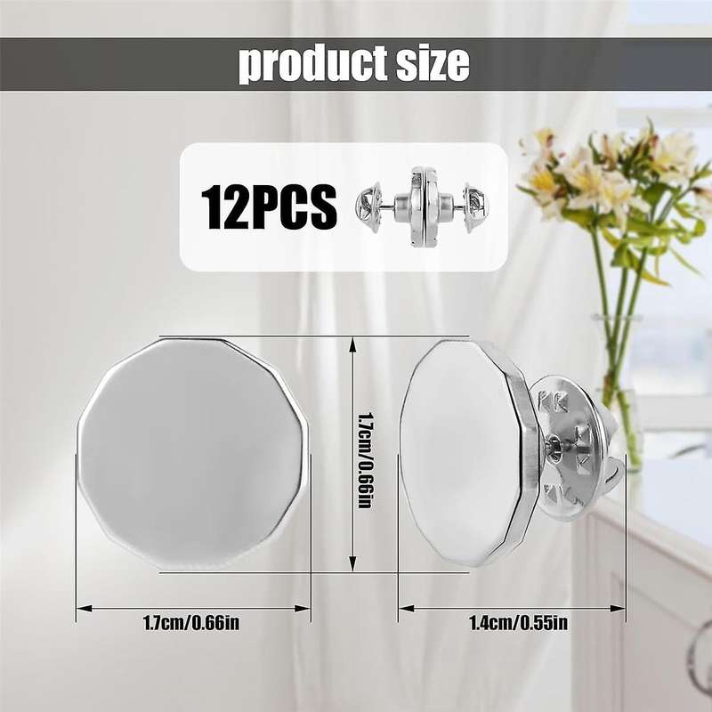 12 Pairs Curtain Magnets Closure, Shower Curtain Magnets Pins Curtain Fasteners Holdback Button for