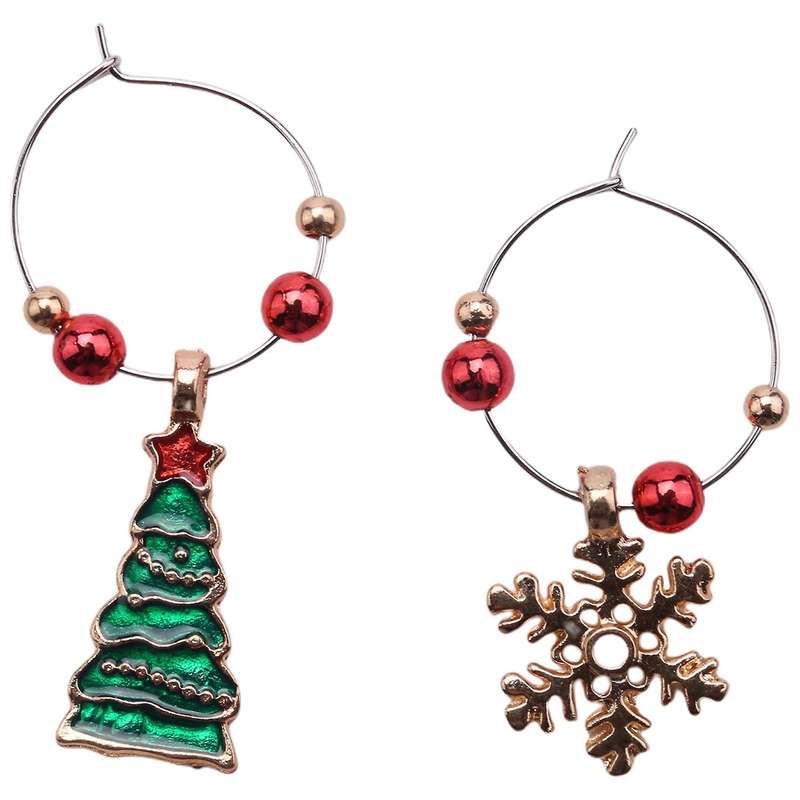 12 PC Wine Glass Charms Christmas Themed Wine Glass Markers Cute Drink Rings Tags for Christmas Par