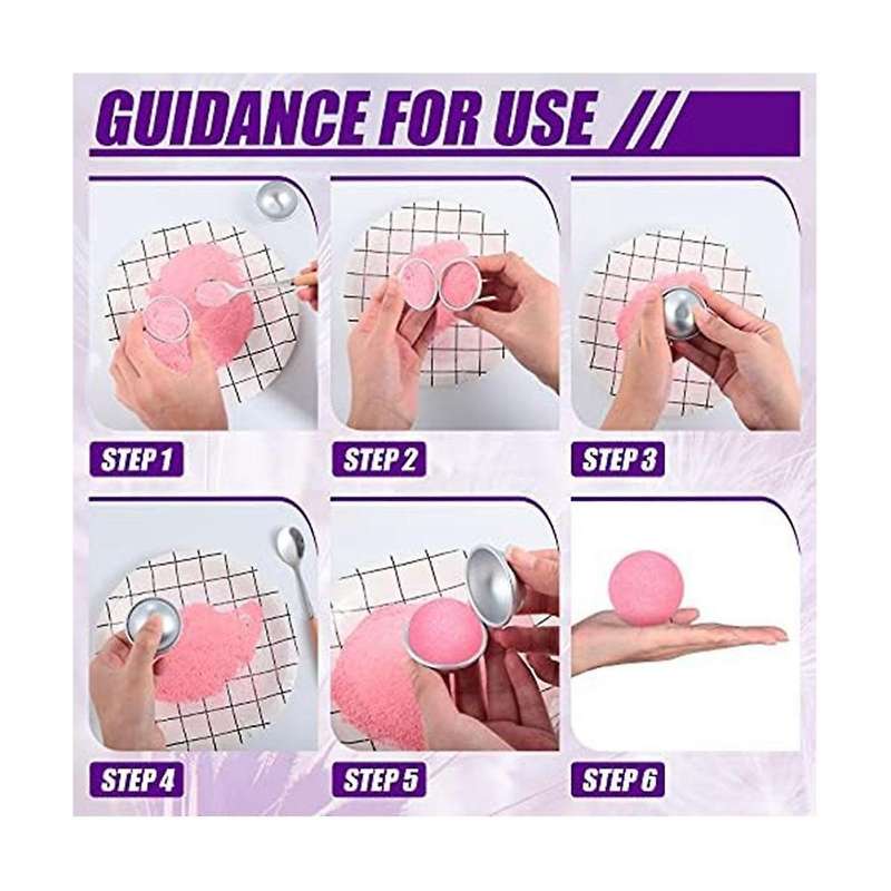12 Pcs 6 Shapes Bath-Bomb Making for Crafts DIY Bath-Bomb Crafting Press Mould for Handmade Soaps Ca