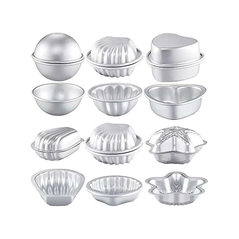 12 Pcs 6 Shapes Bath-Bomb Making for Crafts DIY Bath-Bomb Crafting Press Mould for Handmade Soaps Ca