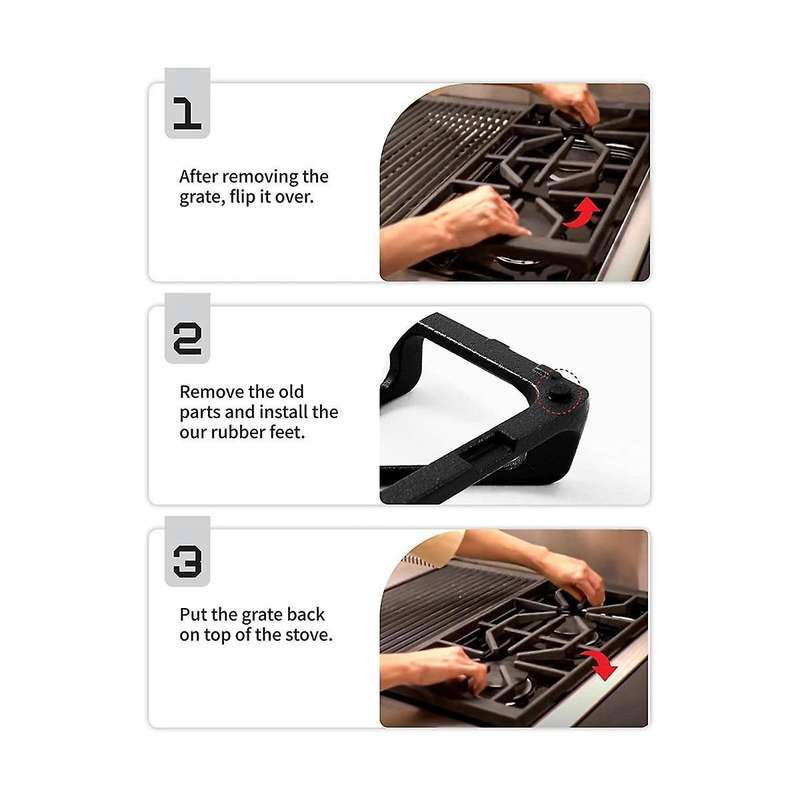 12 Pack Wb02x24790 Grate for Gas Range Grate Foot Pads Grate Stove Cooktop Grate Parts