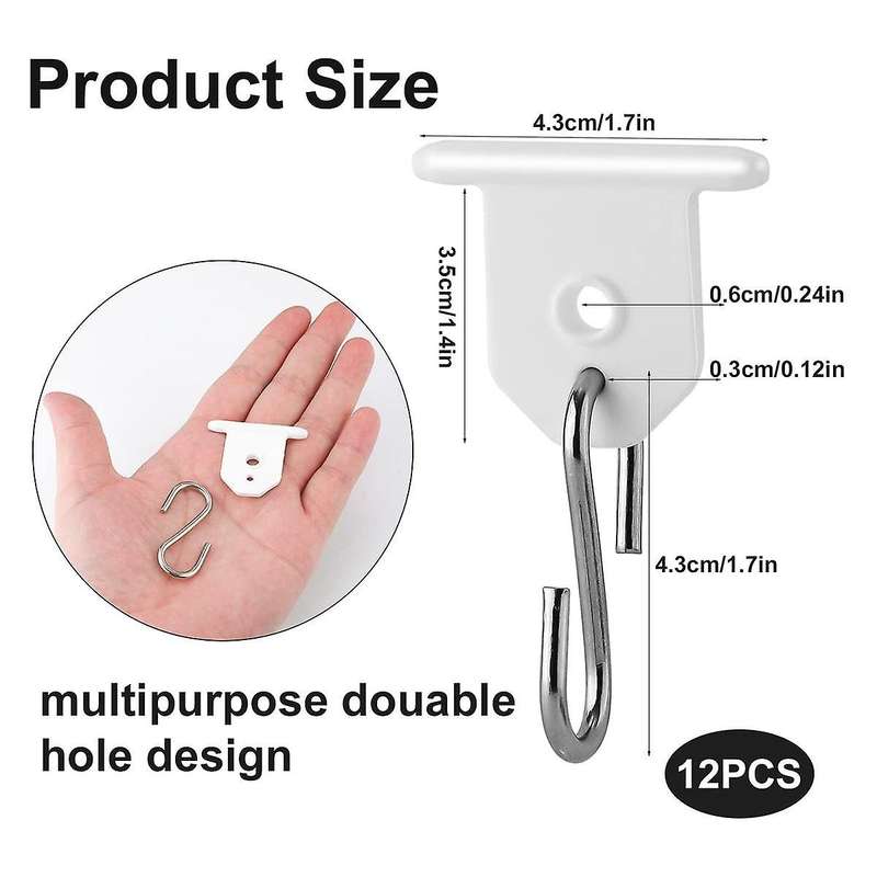 12 Pairs Rv Awning Light Holder, S Shaped Canopy Light Hooks for Outdoor Camping Tent Home Party