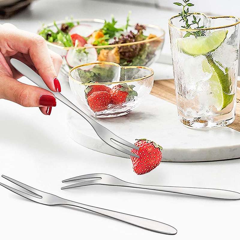 12 Pcs Dessert Forks,5.1 InchStainless Steel Mini Salad Fruit Fork Tasting Forks Cocktail Fork