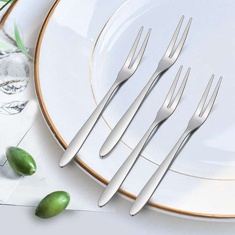 12 Pcs Dessert Forks,5.1 InchStainless Steel Mini Salad Fruit Fork Tasting Forks Cocktail Fork