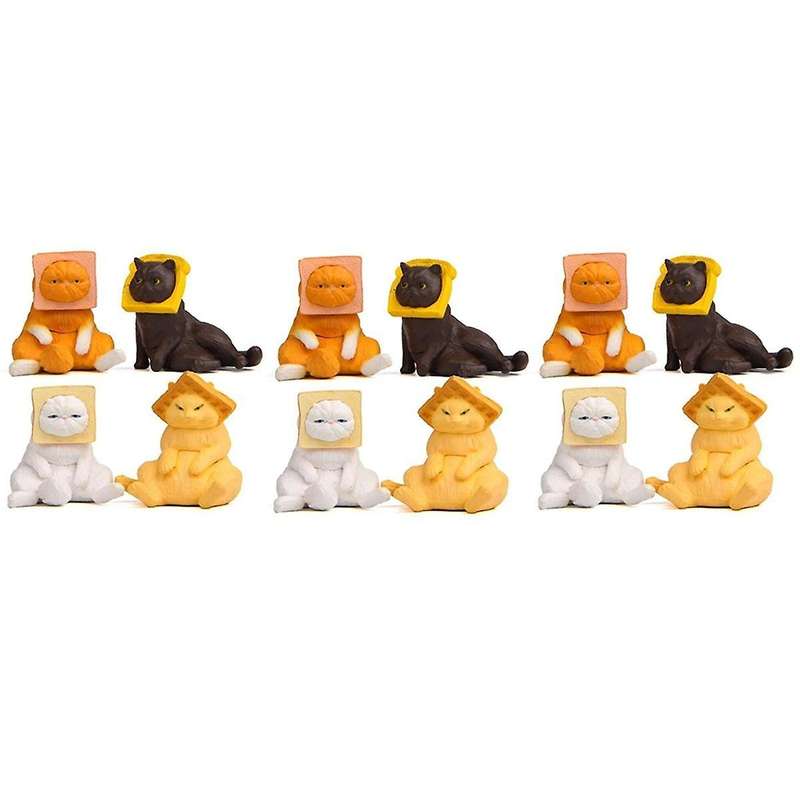 12 Pcs Cat Ornaments Dinning Table Decor Cars Toys Decoraciones Mini Decor for Kittens