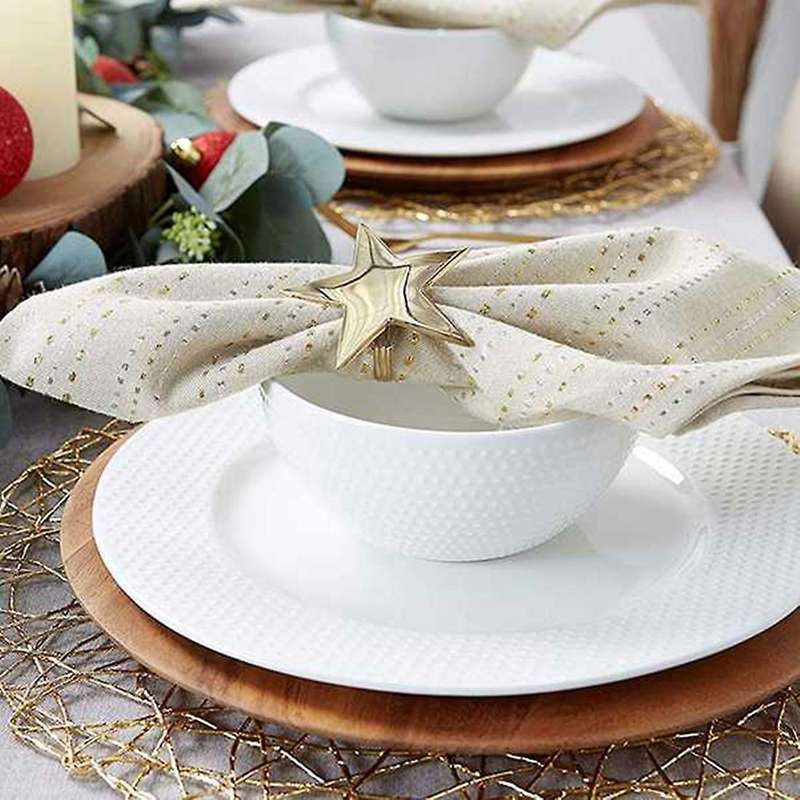 12 Pcs Five-Pointed Star Napkin Ring,Christmas Napkin Ring Suitable for Holiday Parties,Dinners,Wedd