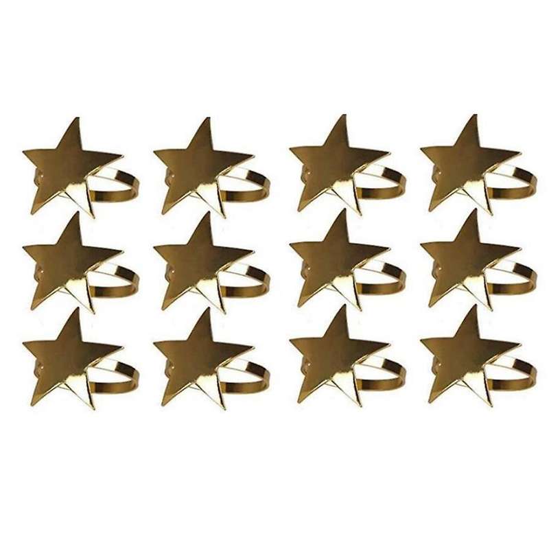 12 Pcs Five-Pointed Star Napkin Ring,Christmas Napkin Ring Suitable for Holiday Parties,Dinners,Wedd