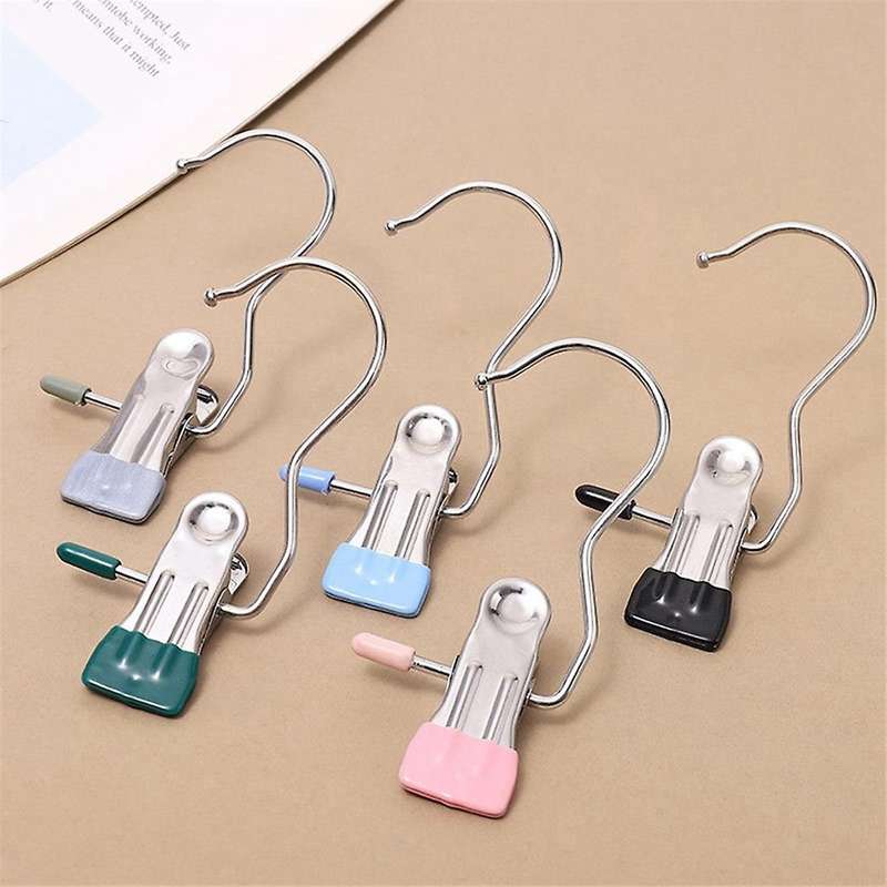 12 Pcs Laundry Hanging Hooks Clips, Travel Heavy Duty Clothes Clips, for Laundry, Closet, Socks, Clo