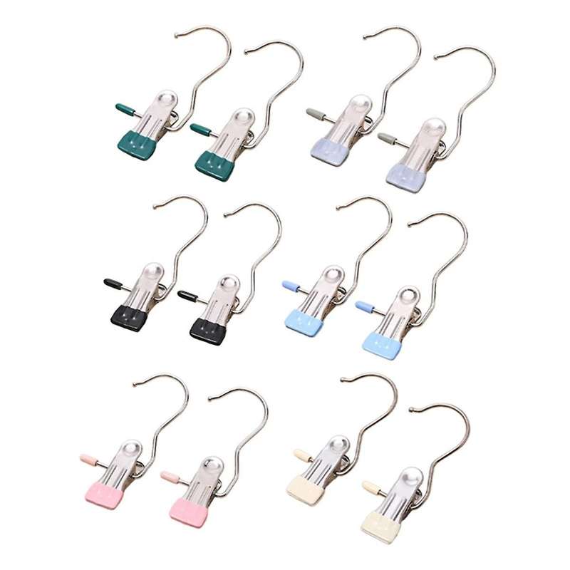 12 Pcs Laundry Hanging Hooks Clips, Travel Heavy Duty Clothes Clips, for Laundry, Closet, Socks, Clo
