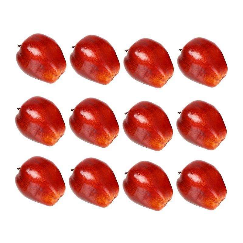 12 Pcs Fruit Apples Artificial Apples Lifelike Simulation Red Apples Home House Decor for Still Life