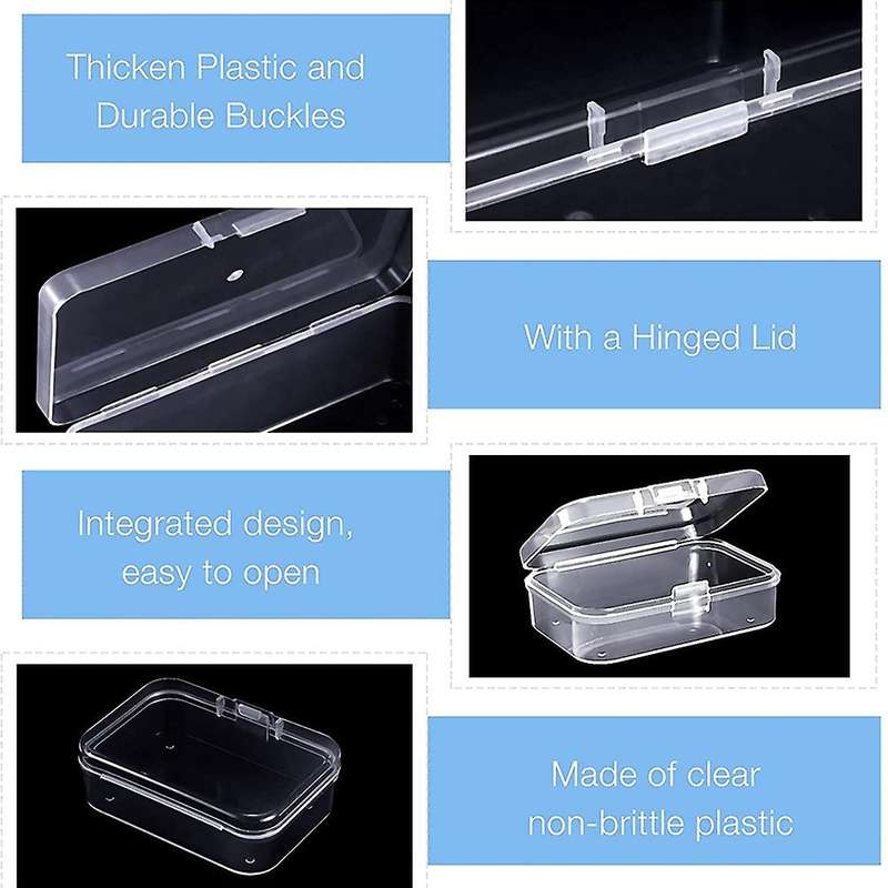 12 Pcs Plastic Storage Cases Mini Clear Bead Storage Containers Transparent Boxes with Hinged Lid an