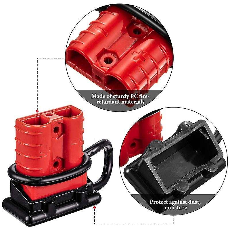 12 Pcs Red 6-10 Gauge Battery Quick Connector 50A 12-36V Battery Quick Disconnect Wire Harness Plug