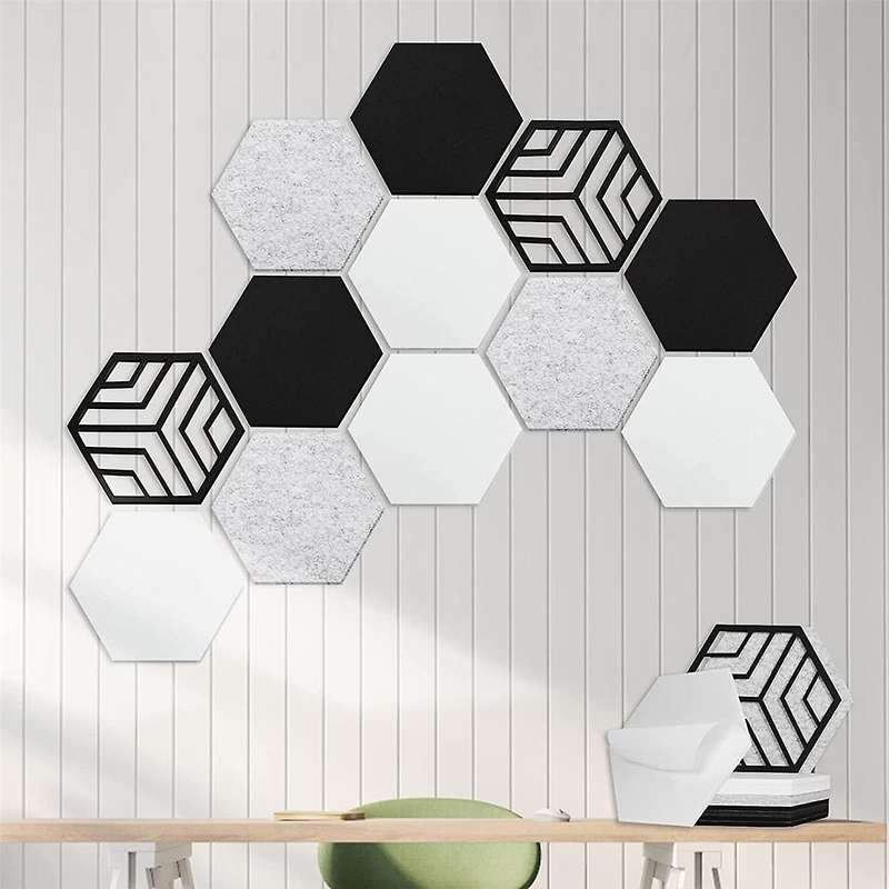 12 Pcs Self-adhesive Acoustic Panels,hexagon Sound Proof Panels,sound Absorbing Panels for Recordin