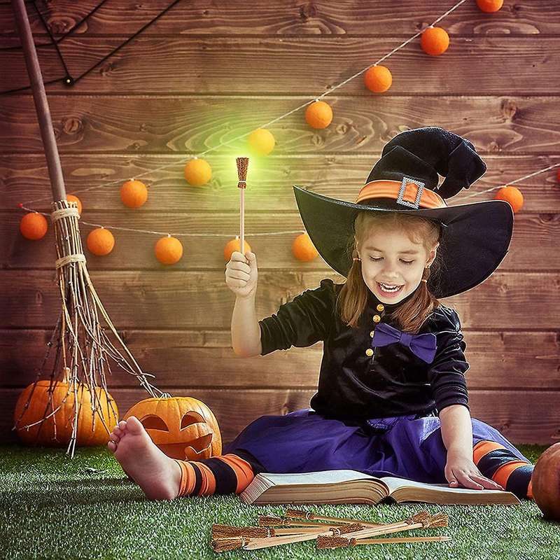 12 Pcs Witch Broom Pencils Compatible Halloween Broomstick Ballpoint Pencils Halloween Party Favors