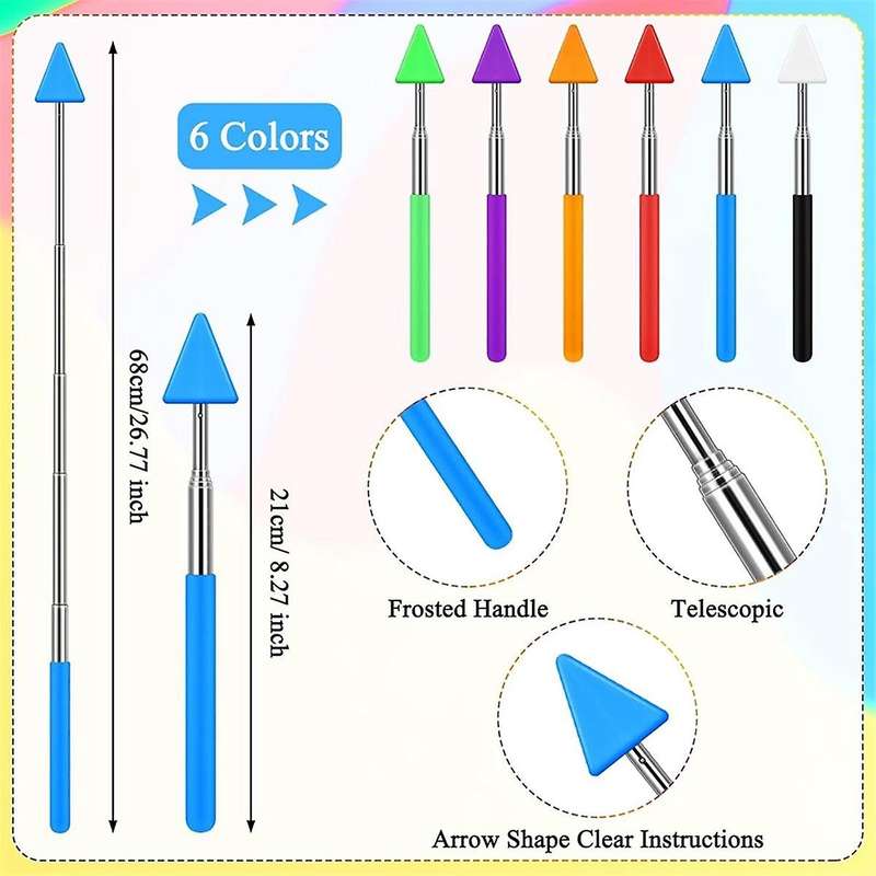 12 Pcs Telescopic Teacher Pointer Stick Classroom Pointer Handheld Retractable Pointer Hand Pointer