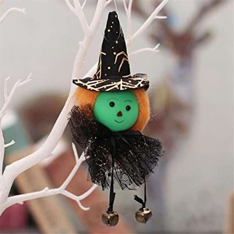 12 Pcs with Skeleton Ornaments Haunted Indoor Decorations Hanging Halloween Decor Bells Decoration H