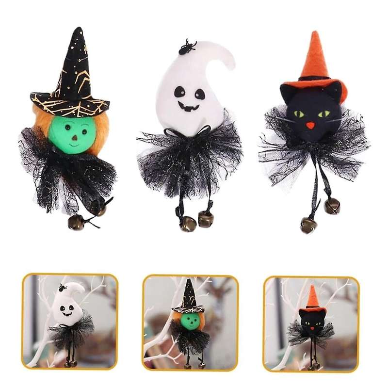 12 Pcs with Skeleton Ornaments Haunted Indoor Decorations Hanging Halloween Decor Bells Decoration H