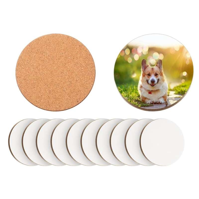 12 Pcs Sublimation Coasters 4 X 4 Inch Hardboard Coaster Cork and MDF Blank Coasters Sublimation Car