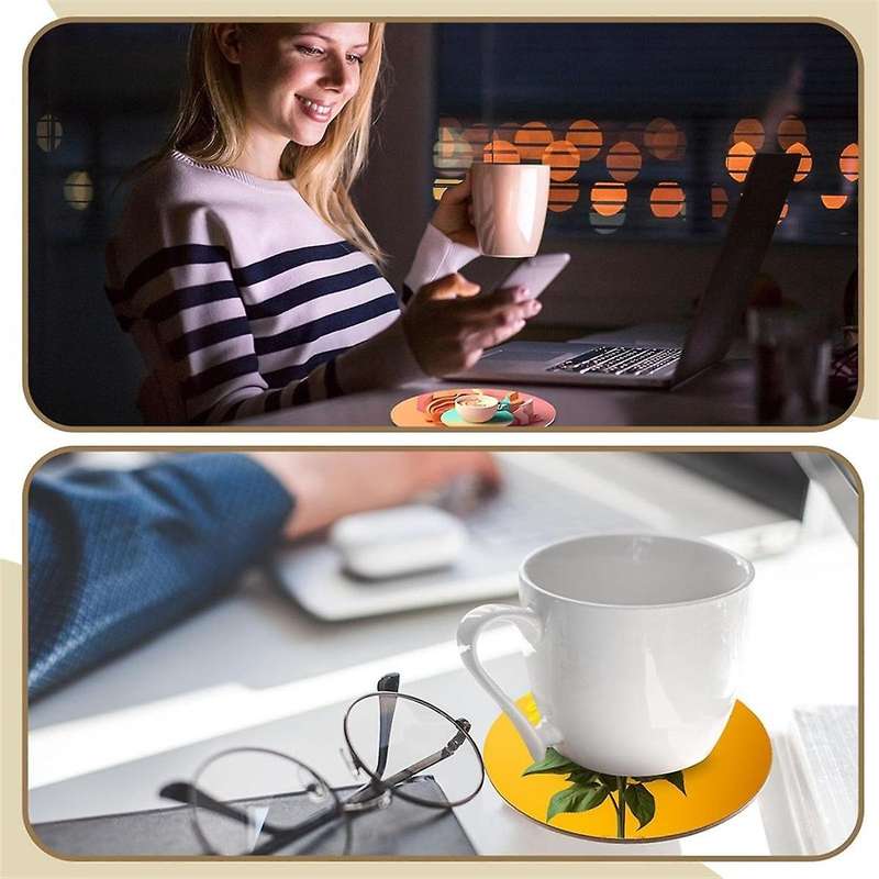 12 Pcs Sublimation Coasters 4 X 4 Inch Hardboard Coaster Cork and MDF Blank Coasters Sublimation Car