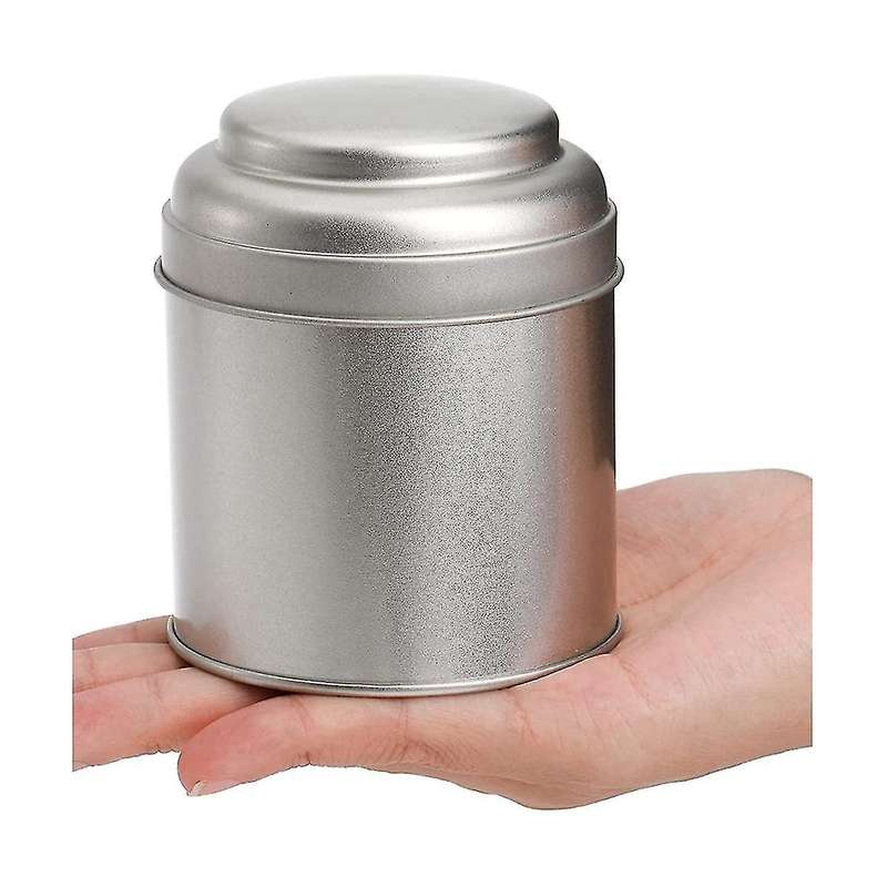 12 Pcs Tea Tin Canister with Airtight Double Lid 8oz Round Tin Can Box Small Kitchen Tea Canister L