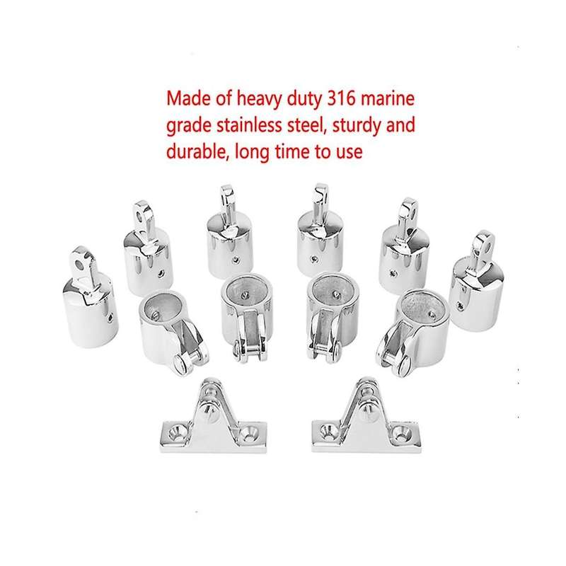12 Pcs Universal Gable Cap Set Set Yacht Roof Awning Mounting Bracket Accessories for 25.4 Mm