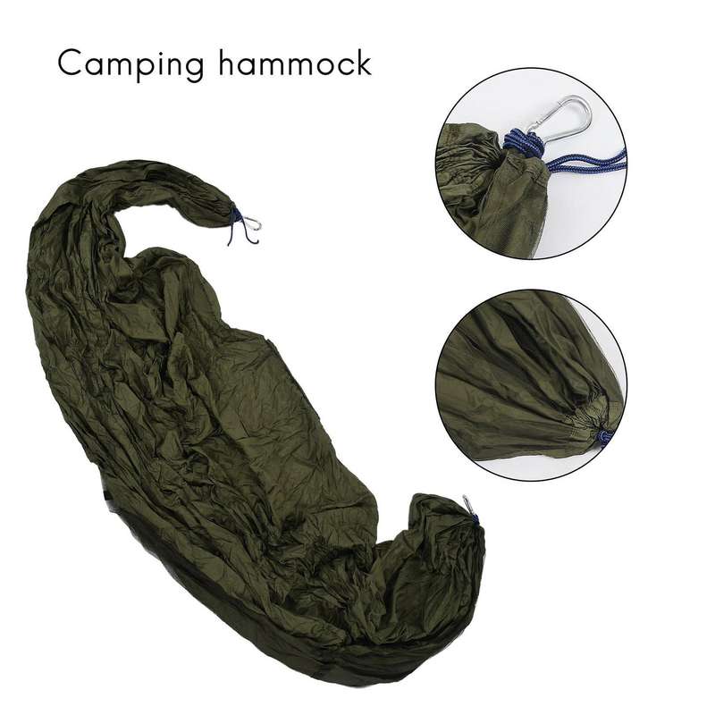 1-2 Person Portable Outdoor Camping Hammock with Mosquito Net High Strength Parachute Fabric Hanging