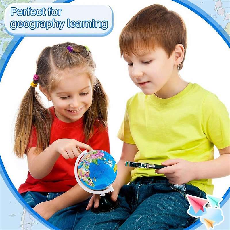 12 Pcs World Globe for Kids Learning Rotating World Map Globes Educational Globes with Stand 3.4 In