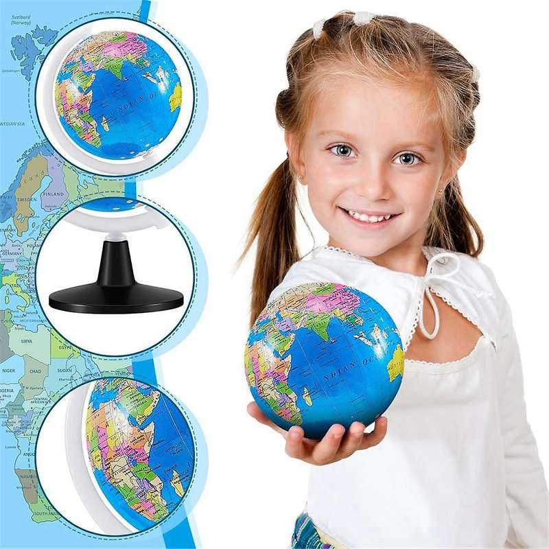 12 Pcs World Globe for Kids Learning Rotating World Map Globes Educational Globes with Stand 3.4 In