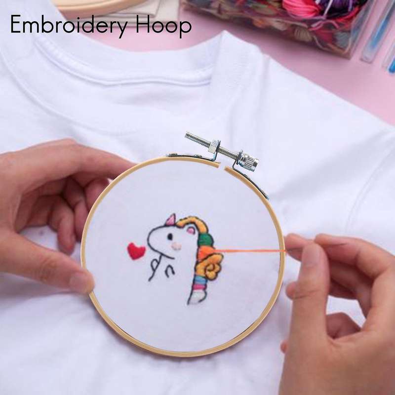 12 Pieces 4 Inch Embroidery Hoops Set Bulk Bamboo Circle Hoop Round Ring