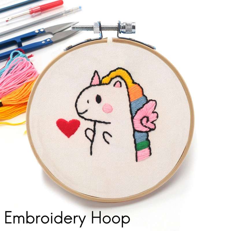 12 Pieces 4 Inch Embroidery Hoops Set Bulk Bamboo Circle Hoop Round Ring