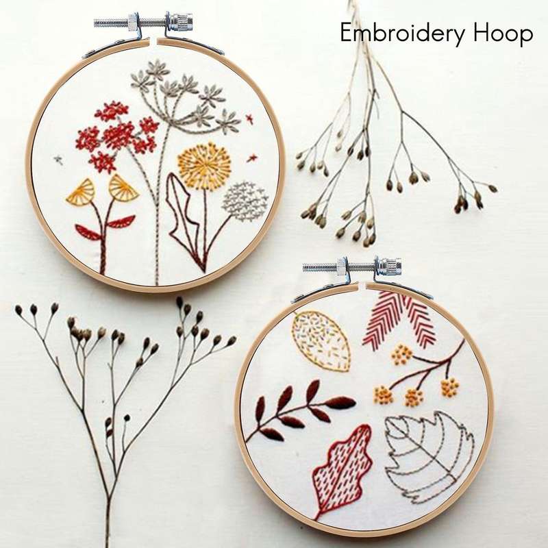 12 Pieces 4 Inch Embroidery Hoops Set Bulk Bamboo Circle Hoop Round Ring