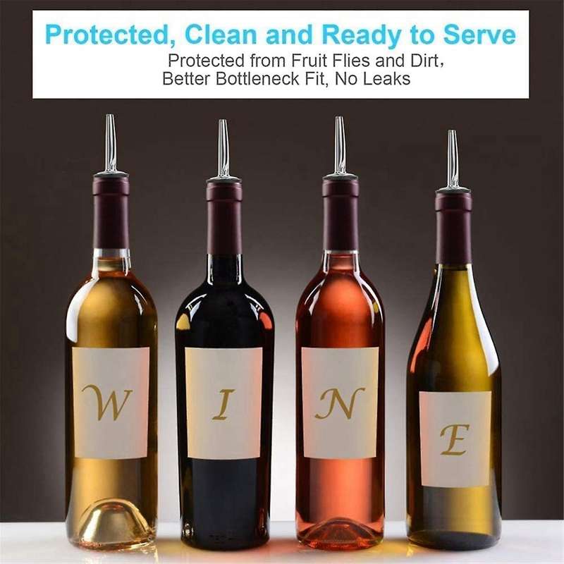 12 Piece Stainless Steel Bottle Pourer, Tapered Spout with Rubber Caps and Three Cleaning Sticks