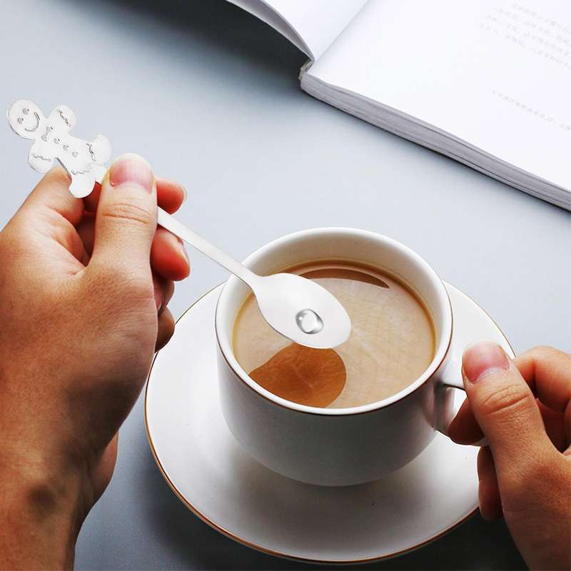 12 Pieces Christmas Coffee Spoon Stainless Steel Mini Spoon for Coffee Tea Soup Sugar Dessert Season