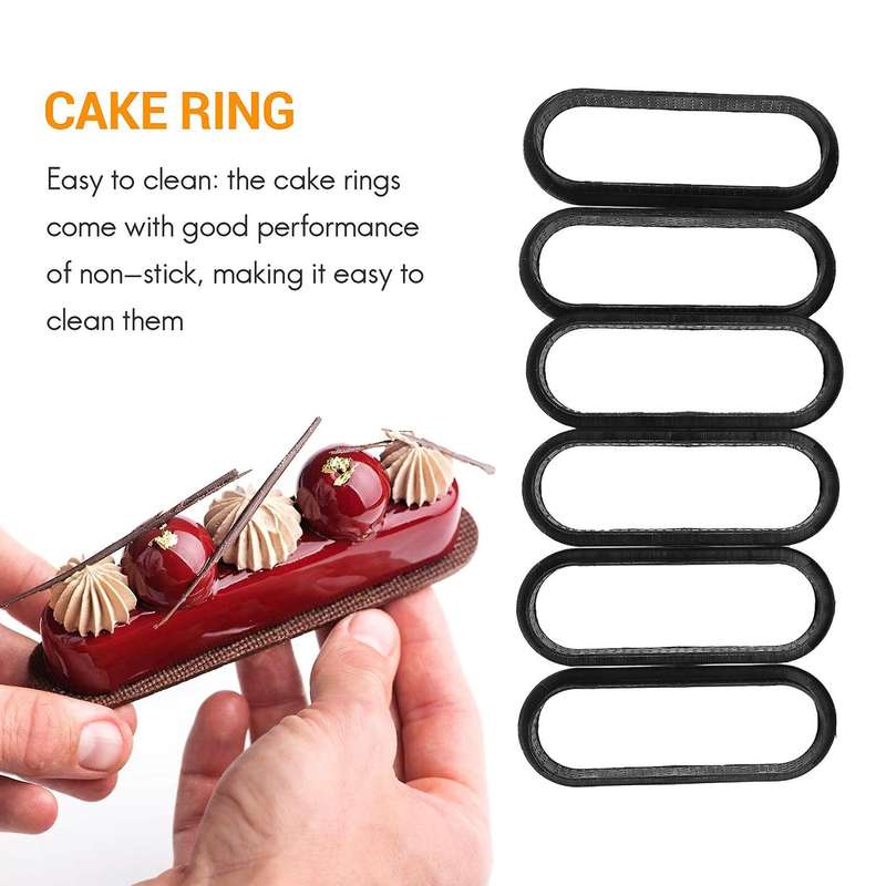 12 Pieces Oval Tart Rings Heat-Resistant Non Stick Mini Cake Mold
