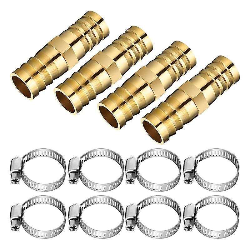 12 Pieces Hose Repair Connectors with Claps Brass Garden Hose Repair Kit Fitting Water Hose Repair