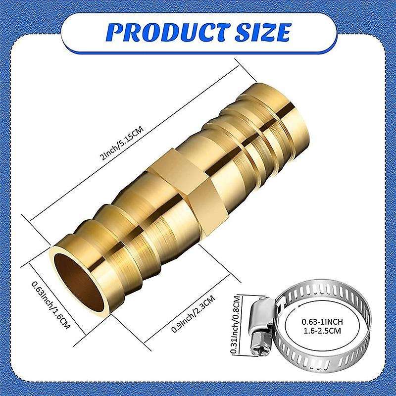 12 Pieces Hose Repair Connectors with Claps Brass Garden Hose Repair Kit Fitting Water Hose Repair