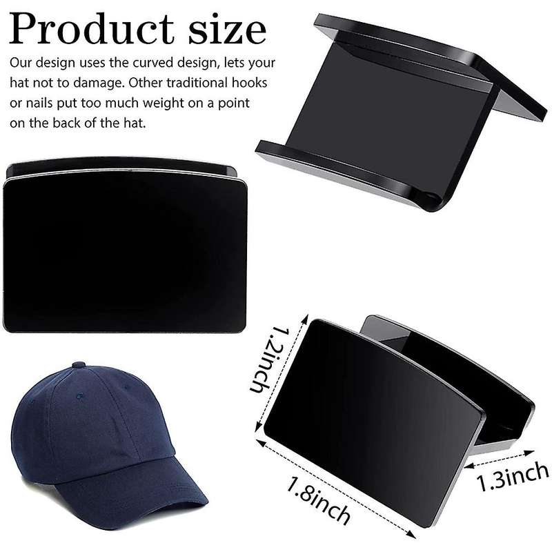 12 Pieces Hat Rack Hat Holder Organizer for Wall Hats Hanger Adhesive Hat Hooks Cap Display Rack, B