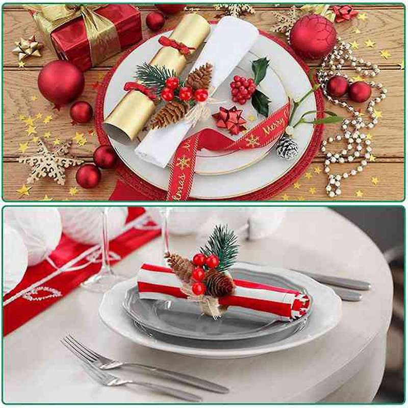 12 Pieces Pine Cone Napkin Rings Napkin Holders Napkin Ring Holders for Holiday Christmas Party Wedd