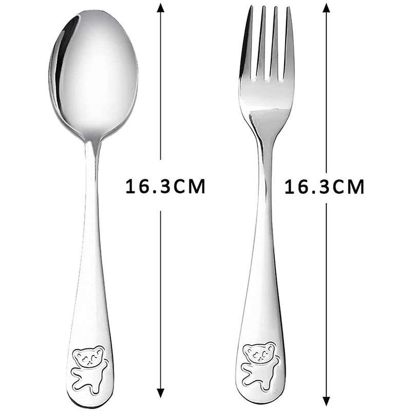 12 Pieces Kids Silverware Stainless Steel Children's Safe Flatware Child Spoon and Fork Set Toddler