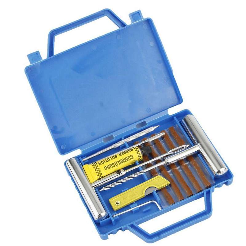 12 Pieces DIY Easy Repair Tire Puncture Repair Tool Portable Car Tire Repair Kit for Car Motorcycle