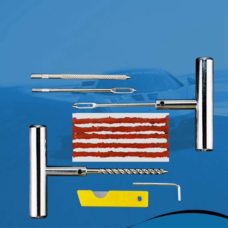12 Pieces DIY Easy Repair Tire Puncture Repair Tool Portable Car Tire Repair Kit for Car Motorcycle