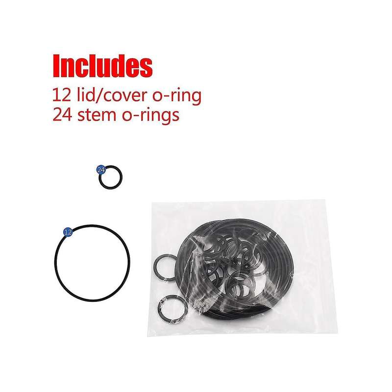 12 Sets Replacement Valve Cover&Shaft O-Rings,for NeverLube and Valves (1-1/2in to 2-1/2in,2-Way or