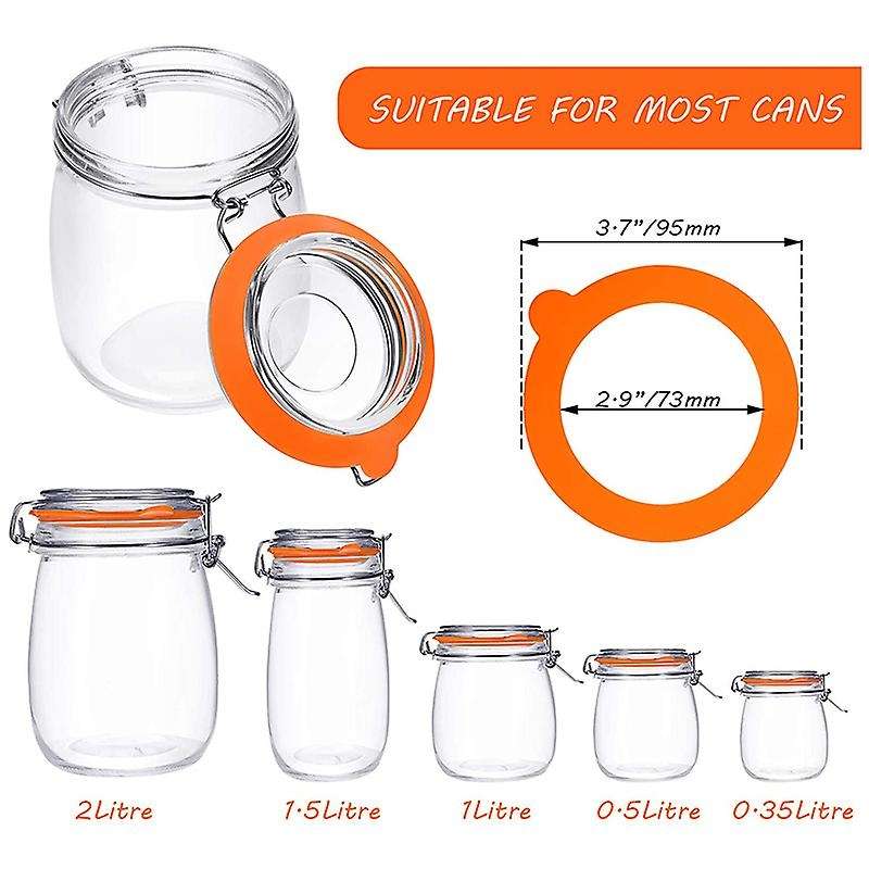 12 Pieces Silicone Jar Gasket Replacement Jar Seal, Leak-Proof Airtight Gasket Sealing Rings Jar Lid